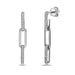 Diamond Paperclip Chain Earri White Gold