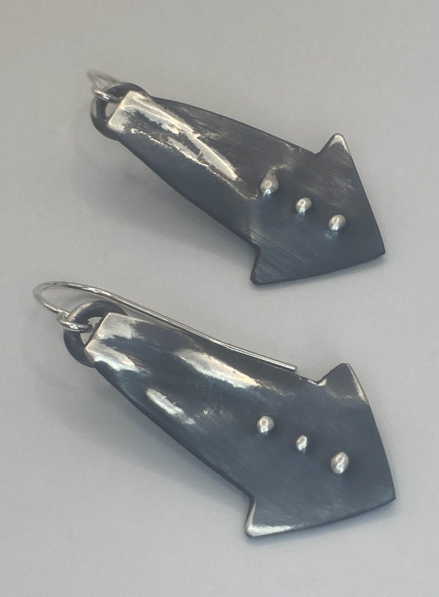 Etched Sterling Silver Arrow Earrings