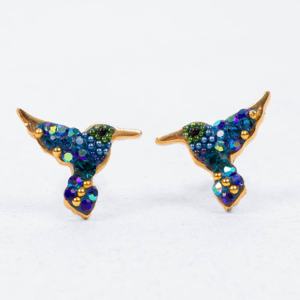 Gold Plate Colibri Earrings