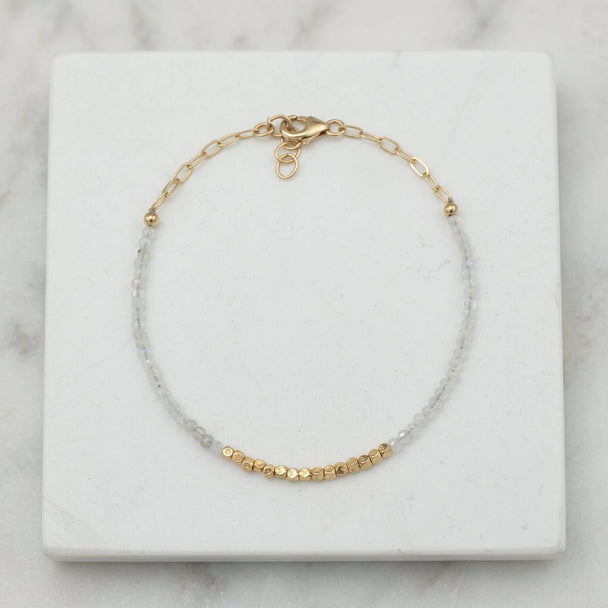 Moonstone Gold Nugget Bracelet