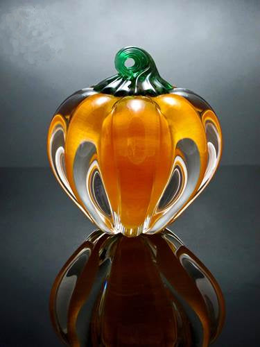Large Orange Glass Pumpkin