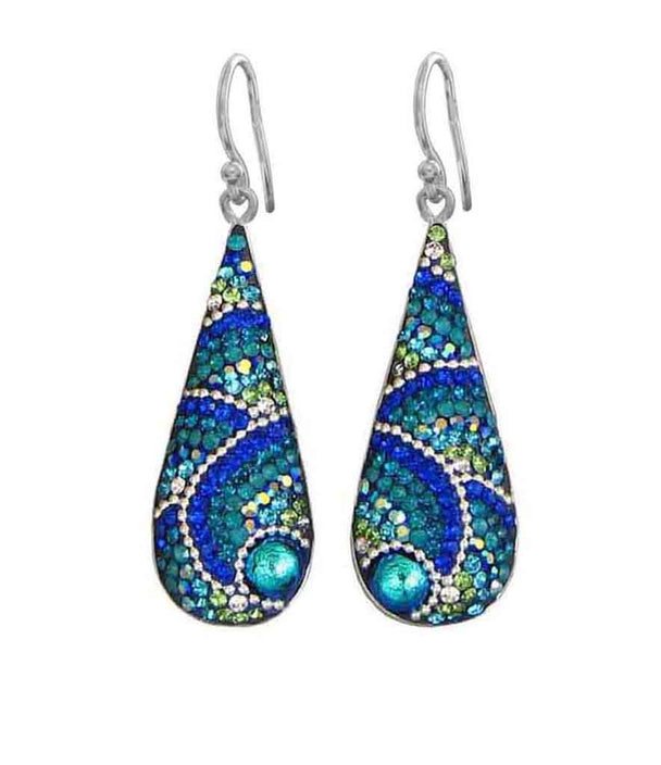 Long Teardrop Mosaic Earrings C