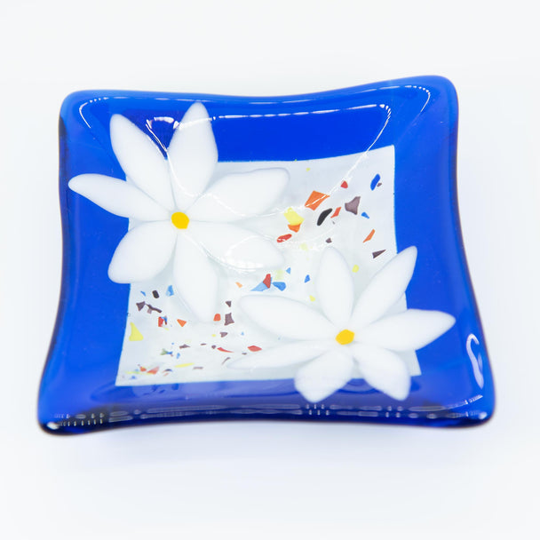 Cobalt Blue Daisy Dish