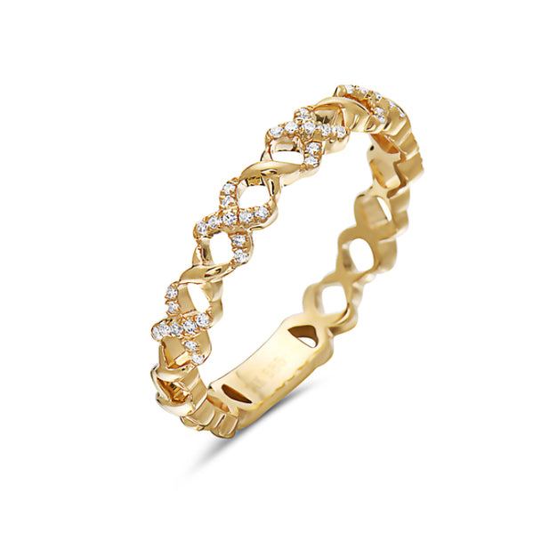 Diamond Chainlink Stacker Ring