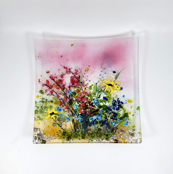 Pink Sky Combo Wildflower Square Plate