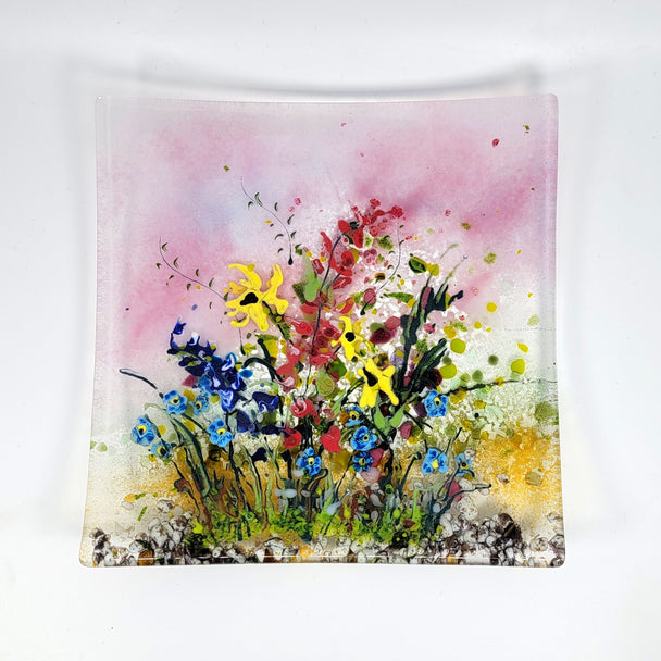 Pink Sky Combo Wildflower Square Plate