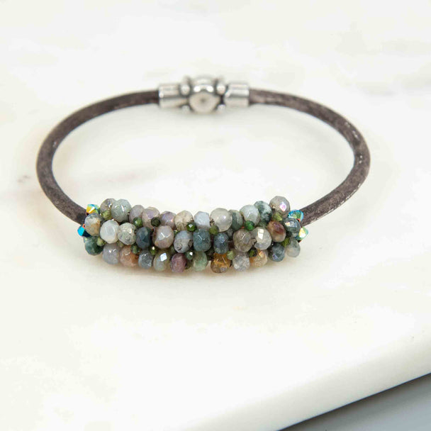 Quartz and Green Topaz Bracelet