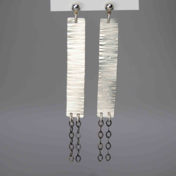 Hammered Rectangle Post Earrings