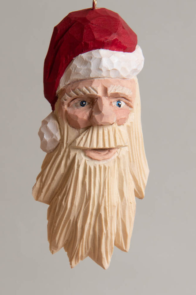 Santa Carved On Corner Ornament