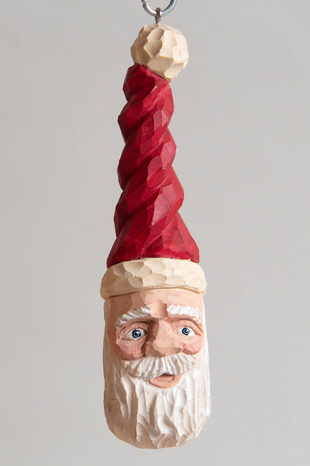 Spiral Hat Santa Ornament