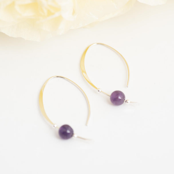 Sterling Silver Earring With Amethyst