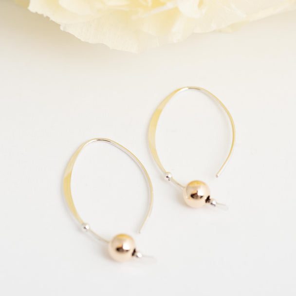 Sterling Silver Earring With Gold Ball