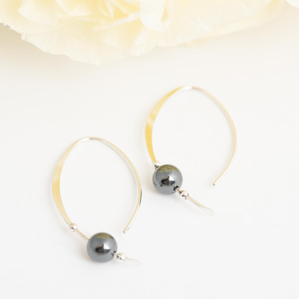 Sterling Silver Earring With Hematite