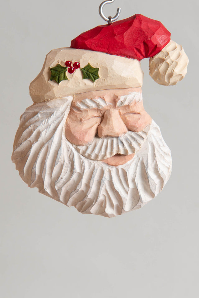 Squinty Eye Santa Face Ornament
