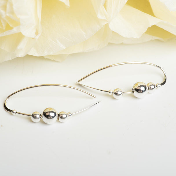 Sterling Silver Earring With Silver Ball