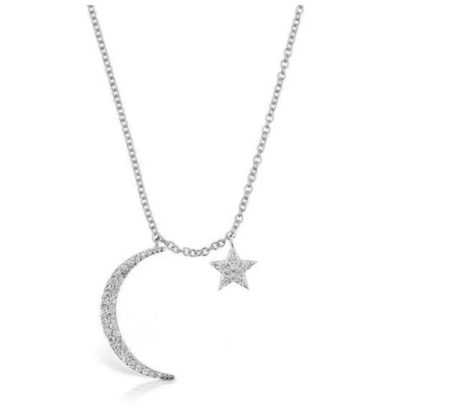 Crescent Moon and Star Necklace