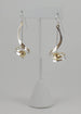 Mixed Metal Drop Earring With Gold Ball Accent