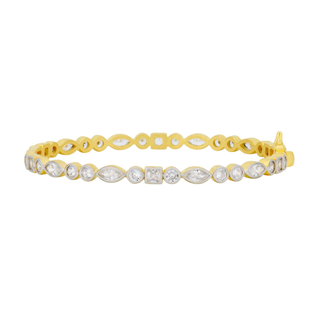 Signatured Mixed Shaped Hinge Bangle