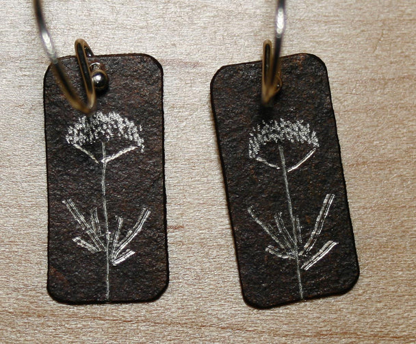 Hydrangea Oxidized Earrings