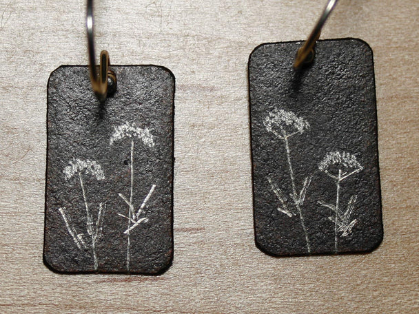 2 Hydrangea Oxidized Earrings