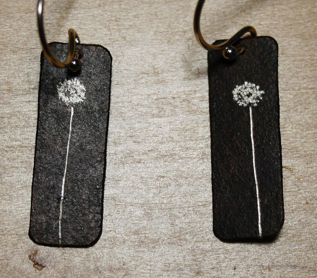 1 Dandelion Oxidized Earrings