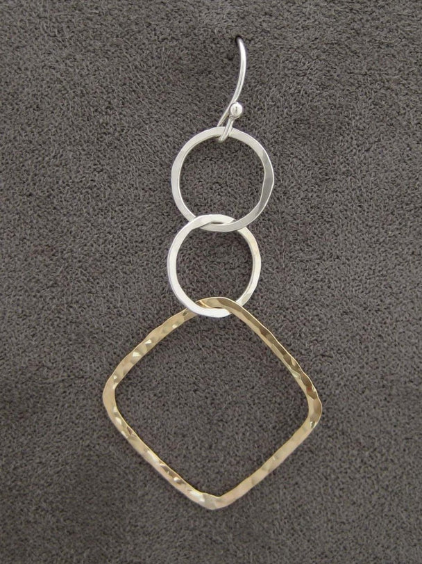 Interlocking Diamond and Circle Earrings