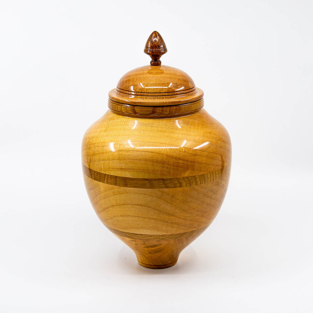 Red Maple and Burr Oak Vessel With Lid
