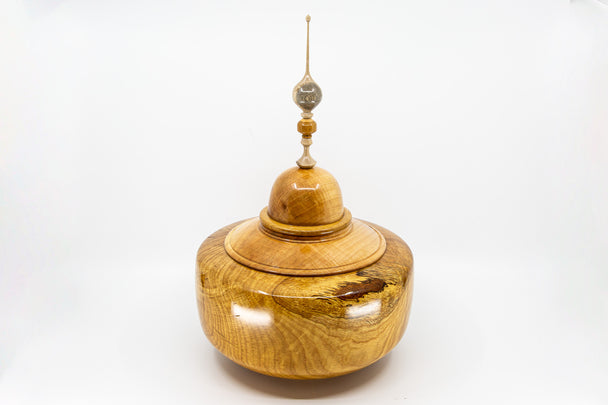 Burr Oak/Red Maple Vessel With Finial