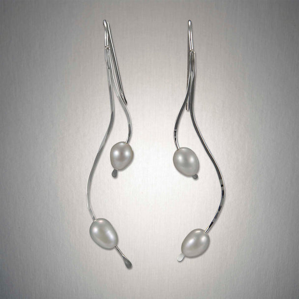 Dangling Pearl Threader Earrings