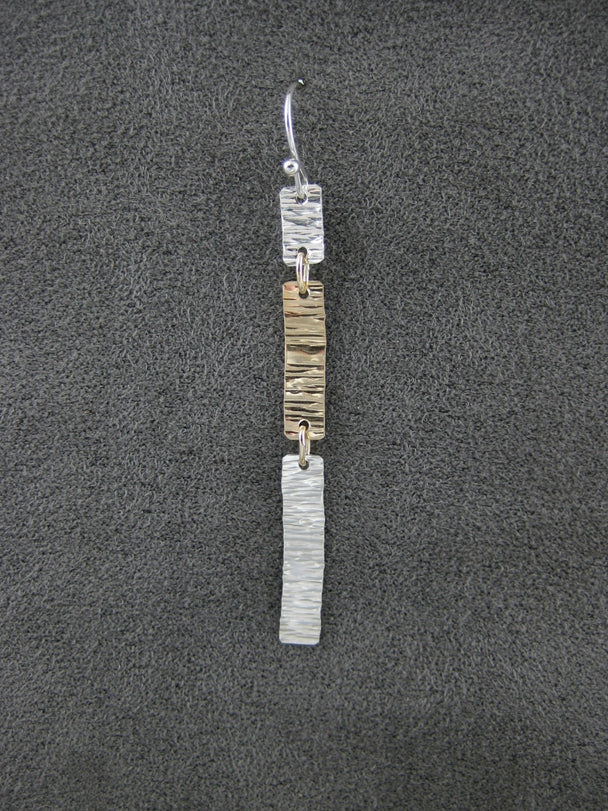 Mixed Metal Bar Earrings