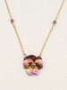 Burgandy Garden Pansy Pendant Necklace