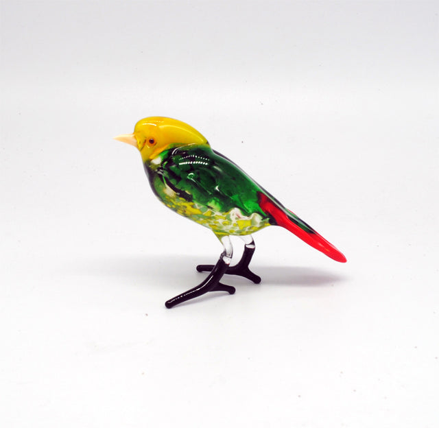 Green Finch Glass Sculpture