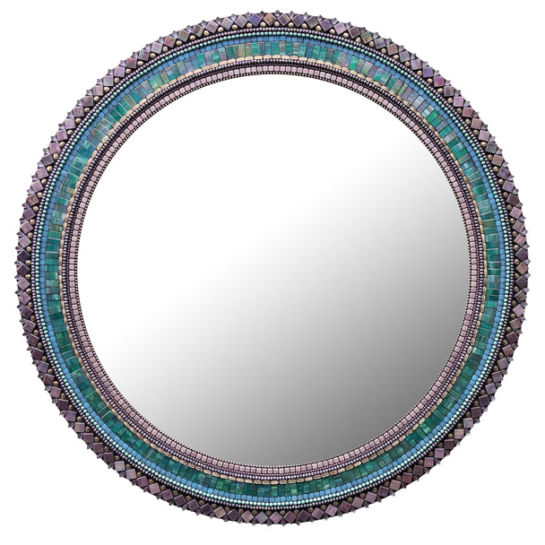 Large Seafoam Teal/Purple Mirror 30
