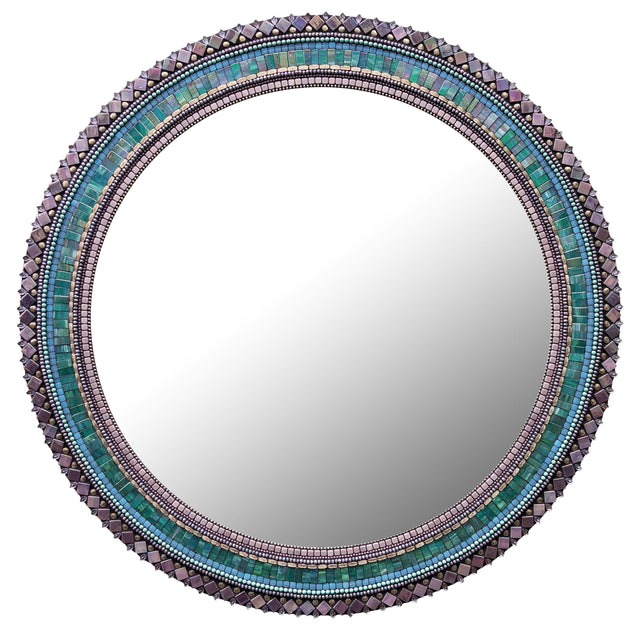 Large Seafoam Teal/Purple Mirror