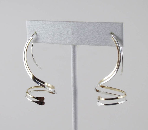 Mixed Metal Spiral Earring