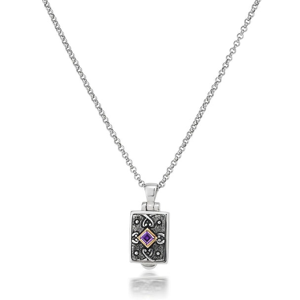 Amethyst Small Rectangular Locket