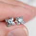 Blue Topaz Flower Stud Earrings