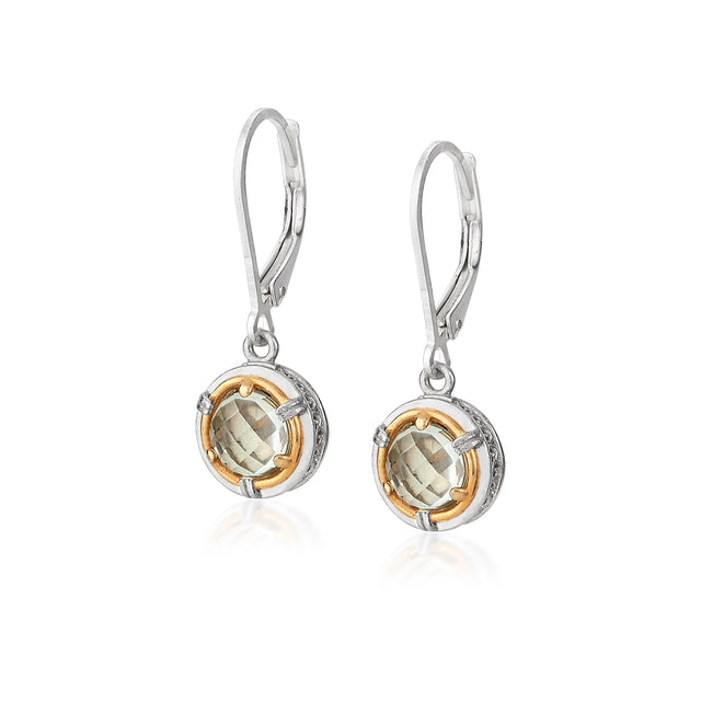 Green Amethyst Vermeil Drop Earrings