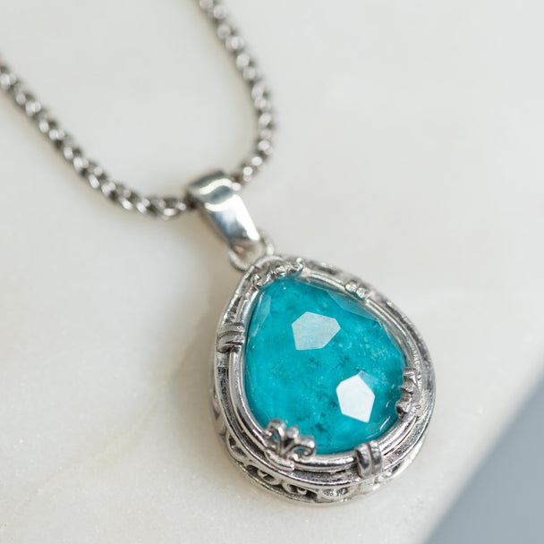 Chrysocolla Teardrop Doublet Necklace