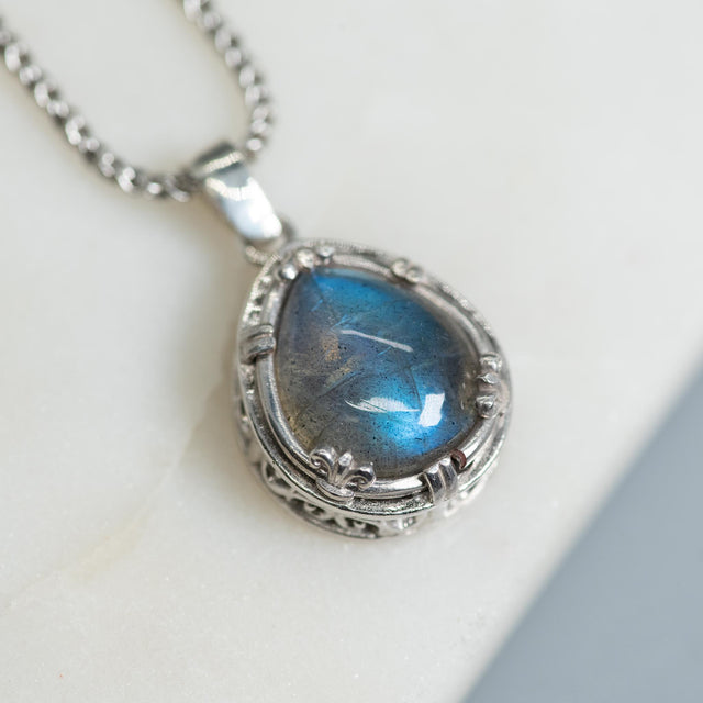 Labradorite Teardrop Necklace