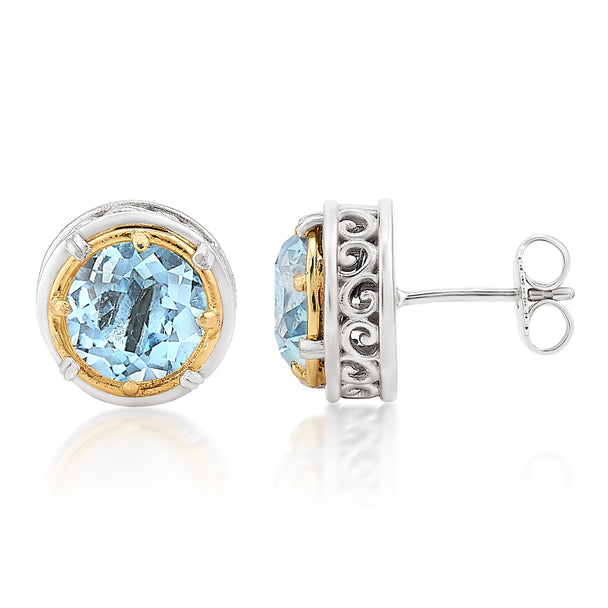 Blue Topaz Vermeil Post Earring