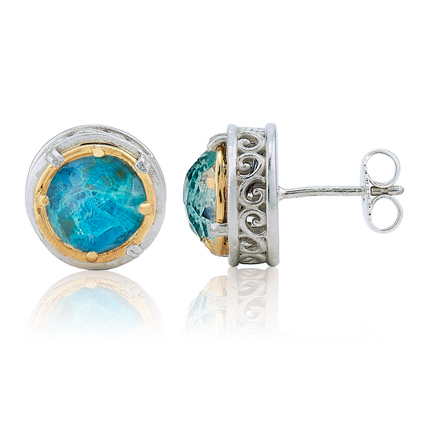 Chrysocolla Vermeil Post Earring