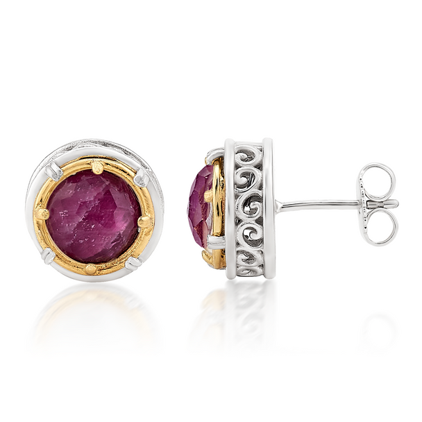 Ruby Vermeil Post Earring