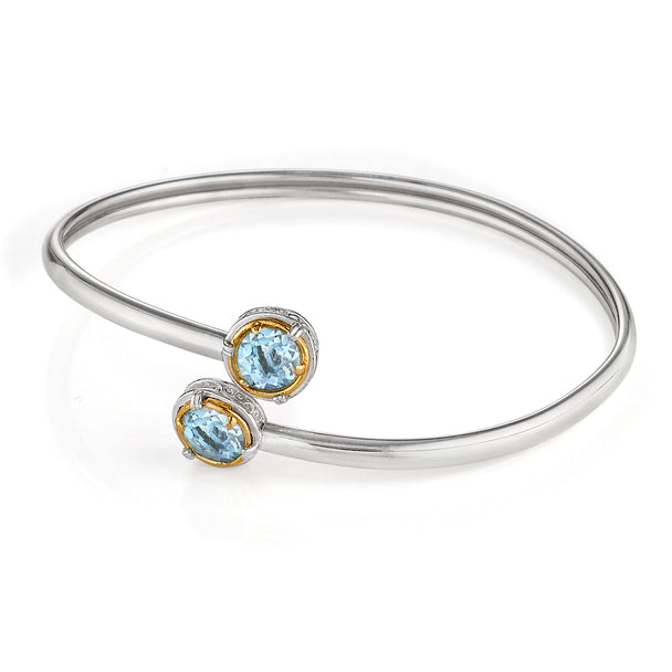 Blue Topaz Vermeil Bracelet, Bracelet, Vermeil, Sterling Silver, 18K Gold, Blue Topaz, Jewelry, Anatoli Jewelry