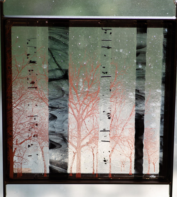 Fused Clear Birch w/ Trees