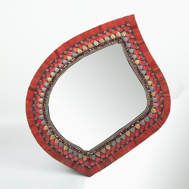 Brick Sun Leaf Mirror