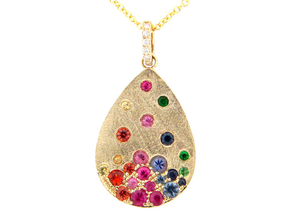 Rainbow Sapphire Pear Pendant