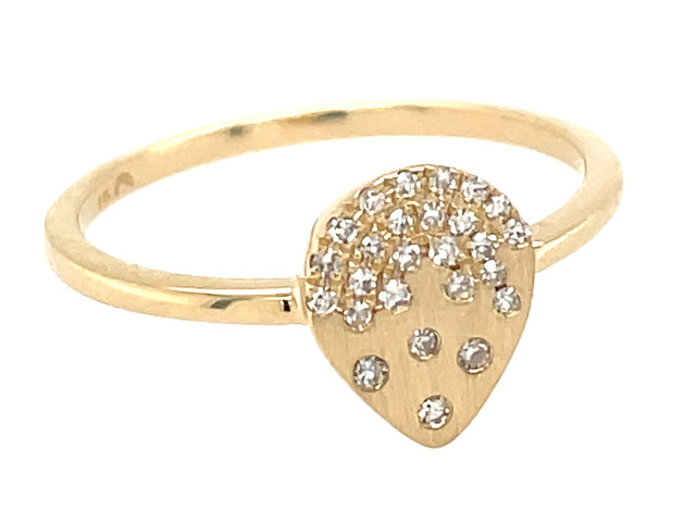 Diamond Flush Set Pear Ring