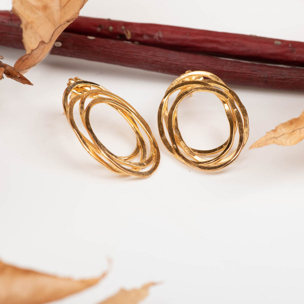 Vermeil Big Galaxy Post Earring, Alice Scott, vermeil earrings