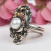 Nesting Pearl Ring Size 7.5, Alicia Winalski, sterling silver, Plum Bottom Gallery